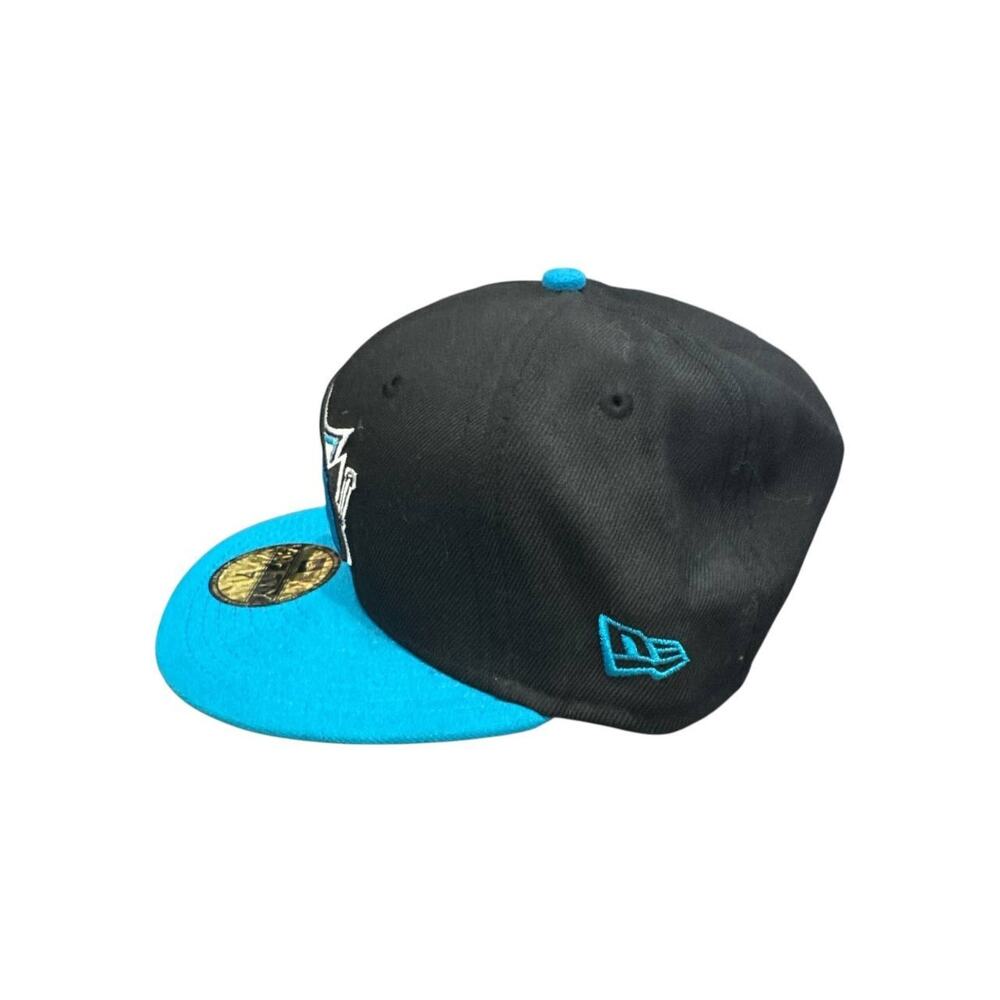 New Era 59FIFTY NHL San Jose Sharks Fitted Hat Black Teal Size 7 - Picture 2 of 3